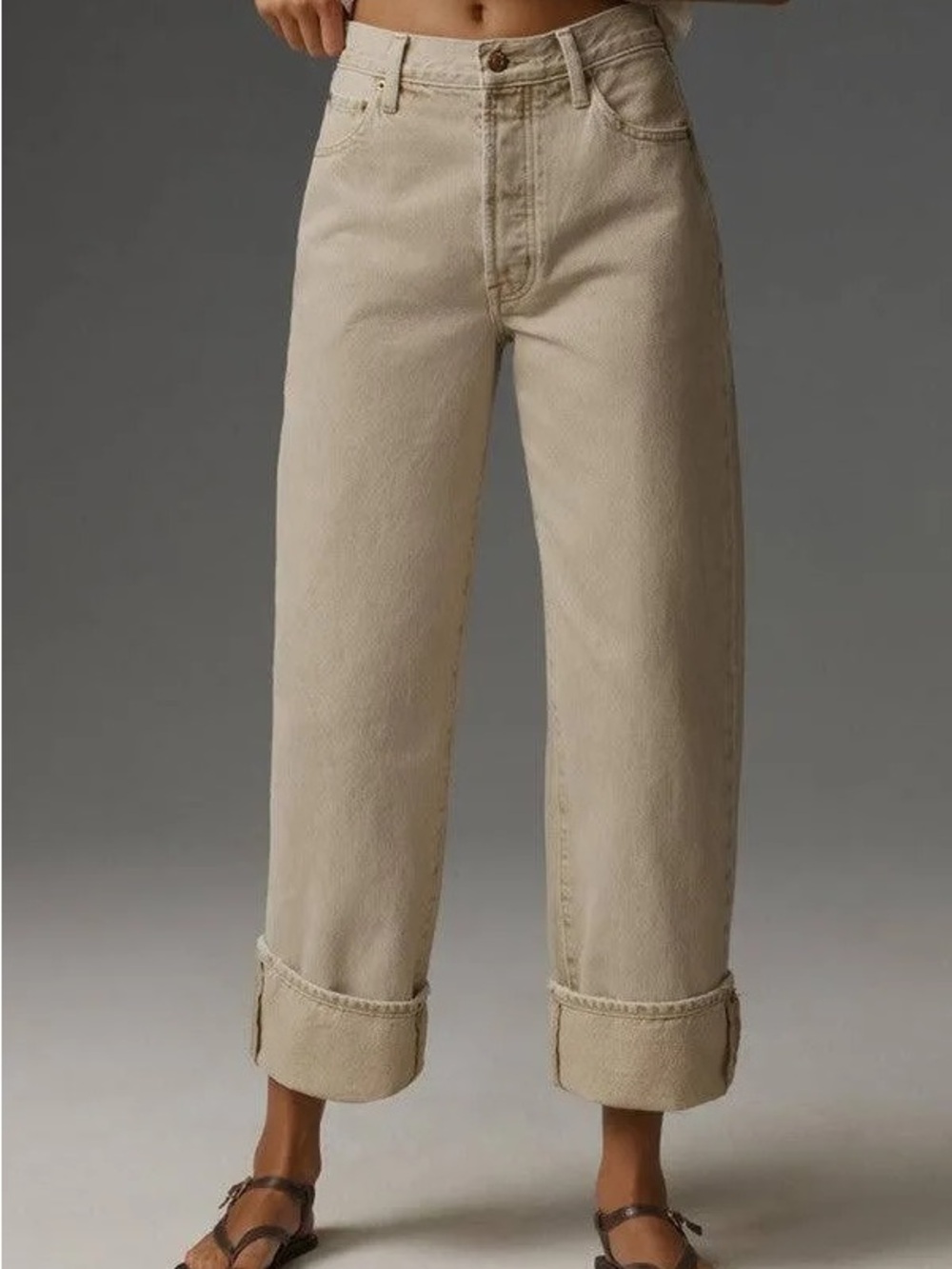 Pistola Ryder High-Rise Straight Jeans in Beige SIZE 28 - Picture 2 of 4